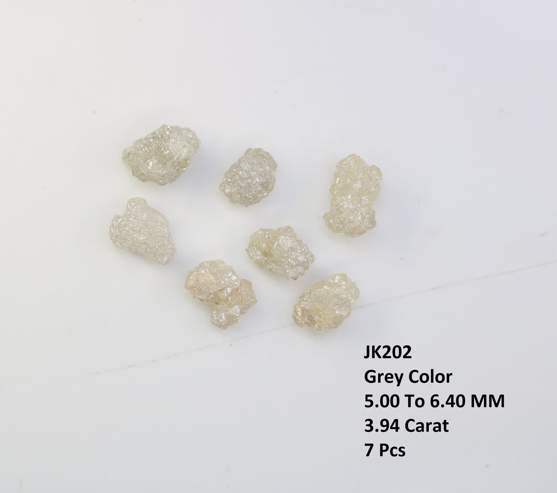 3.94 CT Raw White Grey Rough Irregular Cut Diamond For Engagement Ring - JayKrishna Diamond