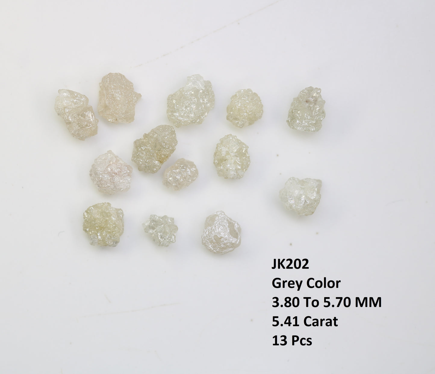 5.41 CT Raw Rough Irregular Cut White Grey Diamond For Engagement Ring - JayKrishna Diamond