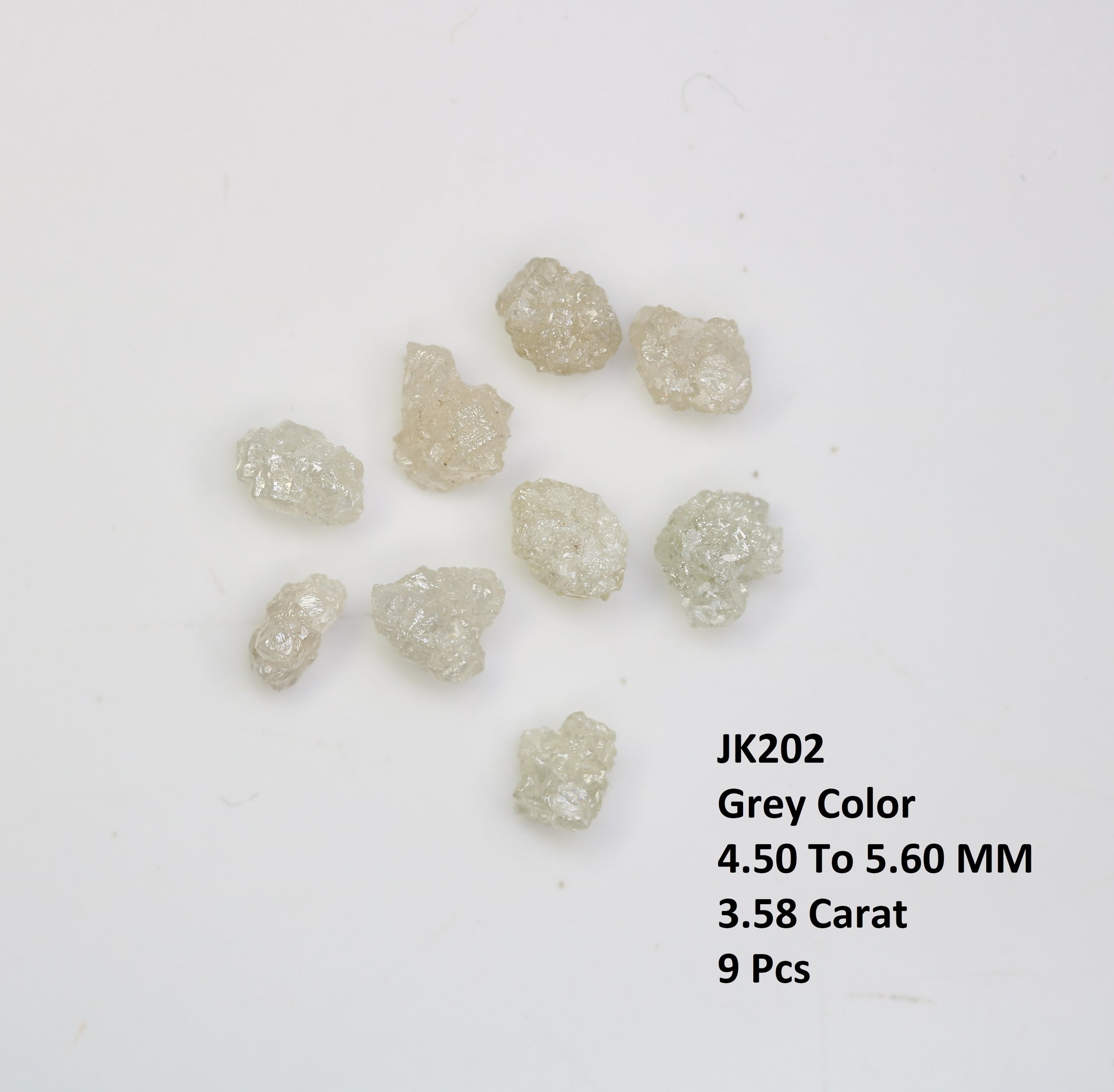 3.58 CT Uncut Raw Rough White Grey Diamond For Engagement Ring - JayKrishna Diamond