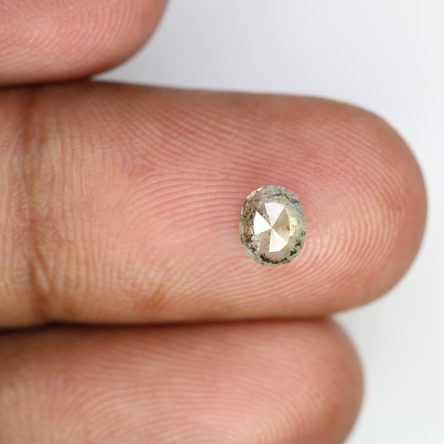 0.61 CT Salt and Pepper Oval Cut Diamond (5.80 MM) for Exquisite Designer Jewelry: Distinctive Gemstone Treasure - JayKrishna Diamond
