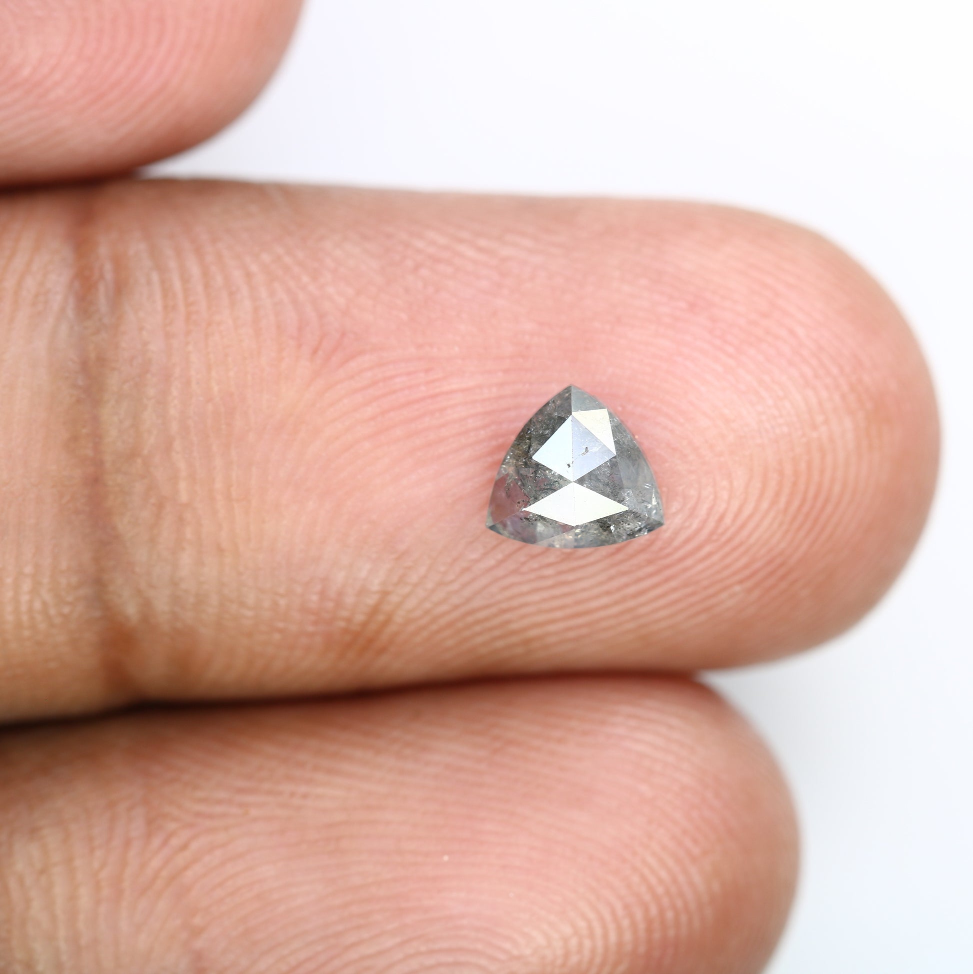 0.62 CT Triangle Shape Salt and Pepper Diamond (5.90 MM) for a Distinctive Promise Ring: Elegant Gemstone Jewelry Piece - JayKrishna Diamond