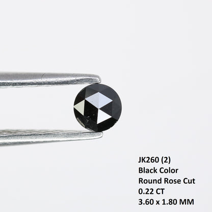0.22 CT Round Rose Cut Black Loose Diamond – 3.60 x 1.80 MM, Ideal for Engagement Rings - JayKrishna Diamond