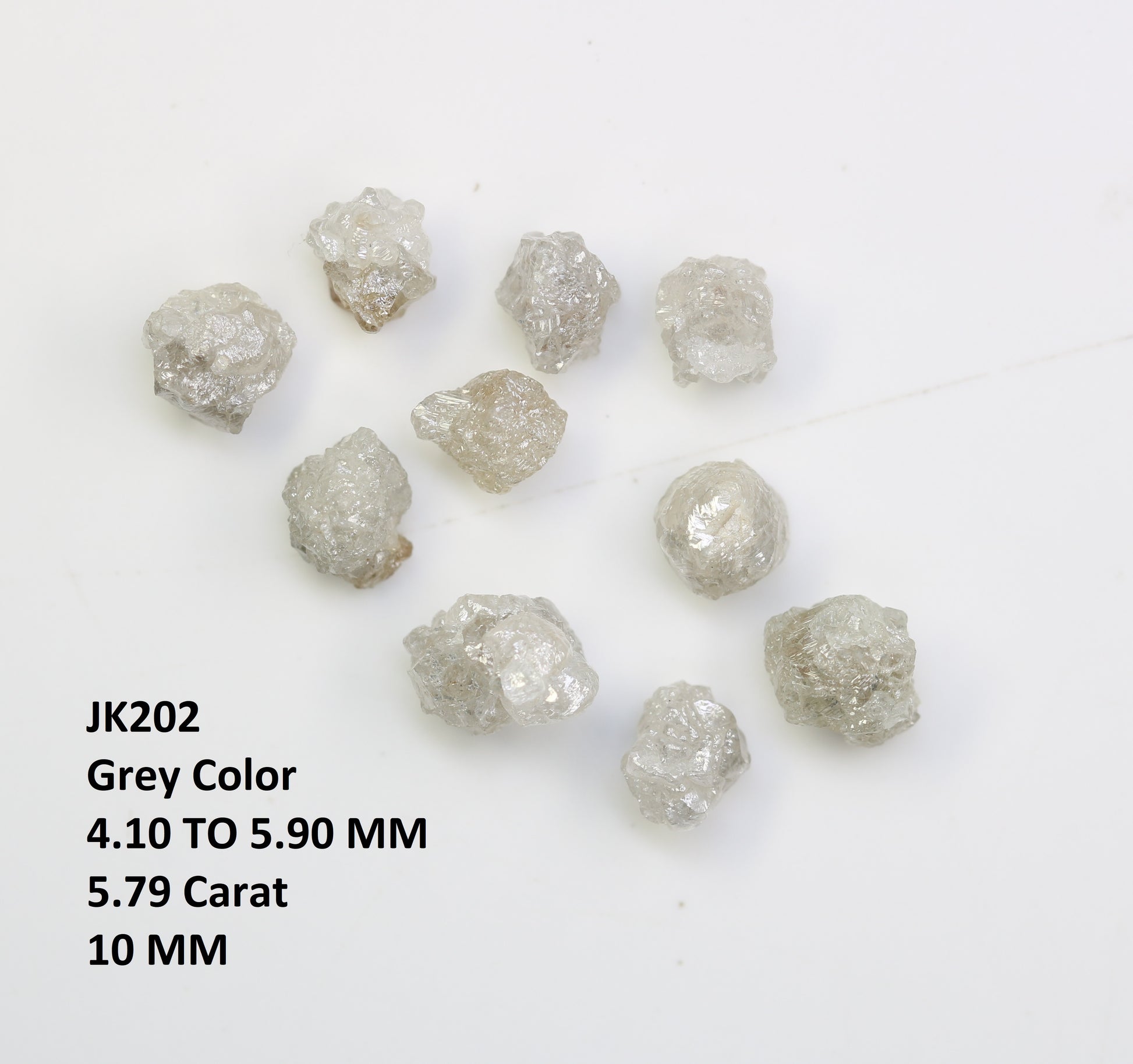 5.79 CT Irregular Cut Grey Rough Diamond For Engagement Ring - JayKrishna Diamond