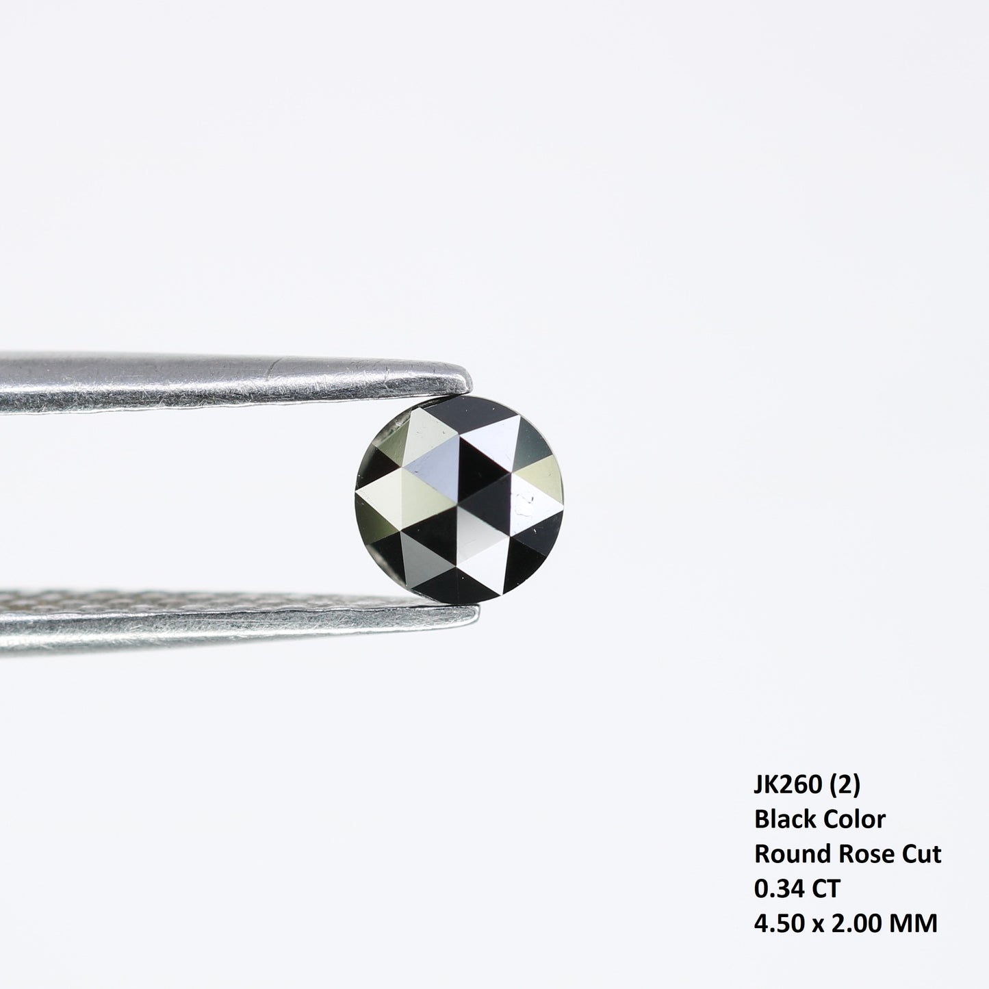 Elegant 0.34 CT Round Rose Cut Black Diamond | Perfect for Engagement Rings | Unique Gemstone - JayKrishna Diamond