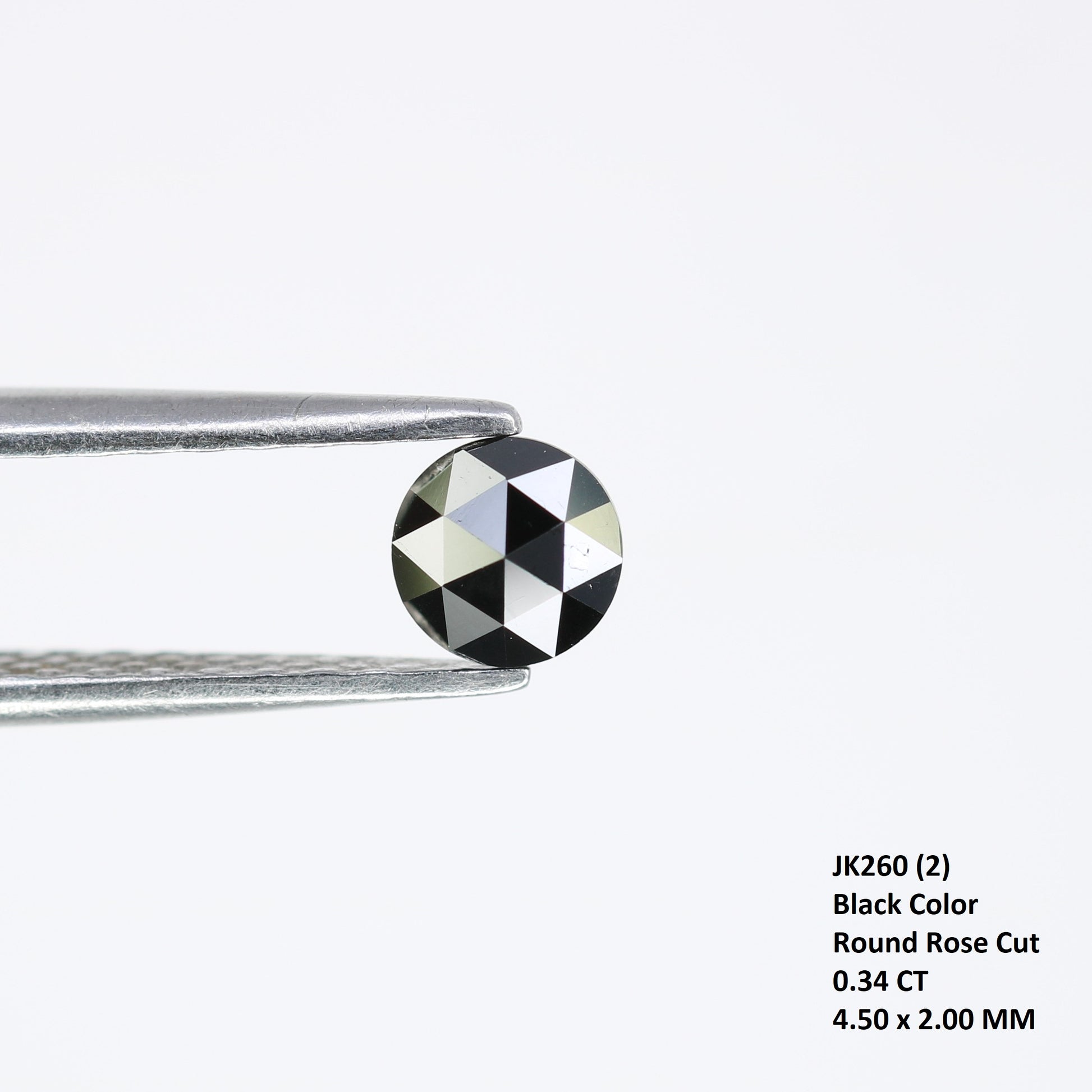 Elegant 0.34 CT Round Rose Cut Black Diamond | Perfect for Engagement Rings | Unique Gemstone - JayKrishna Diamond