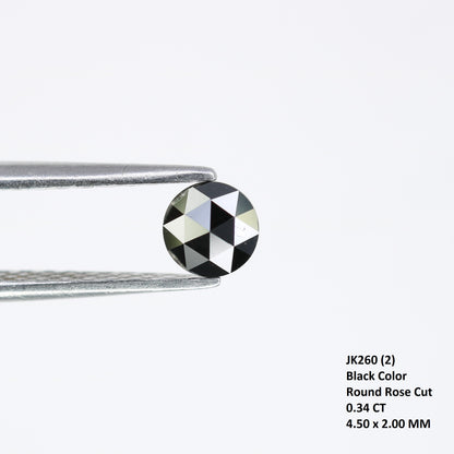 Elegant 0.34 CT Round Rose Cut Black Diamond | Perfect for Engagement Rings | Unique Gemstone - JayKrishna Diamond