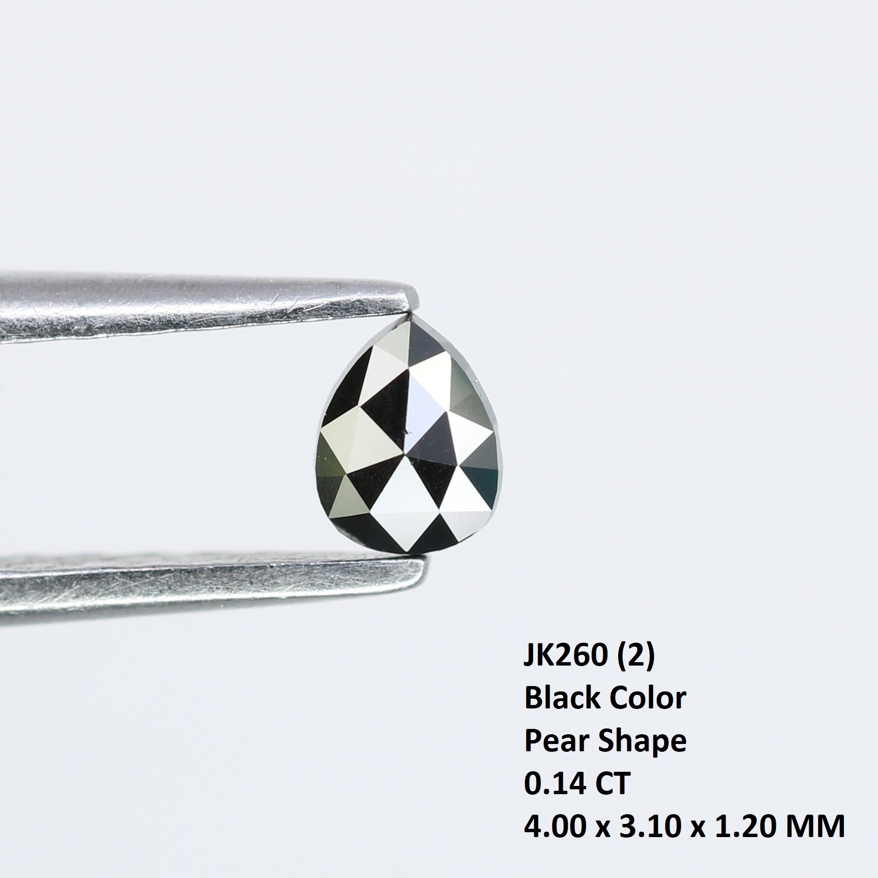 0.14 CT Pear Shape Black Natural Salt and Pepper Diamond for Engagement Rings, Custom Jewelry, and Stylish Bracelets - JayKrishna Diamond