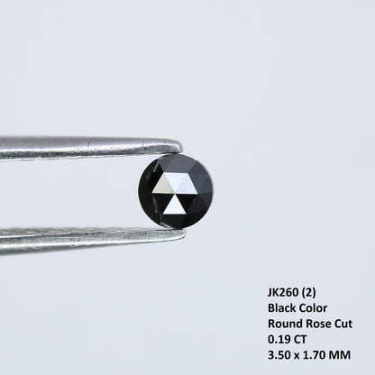 0.19 CT Black Round Rose Cut Loose Diamond - 3.50 x 1.70 MM - Ideal for Engagement Rings, Necklaces, Promise Rings, Earrings, and Anniversary Gifts - JayKrishna Diamond