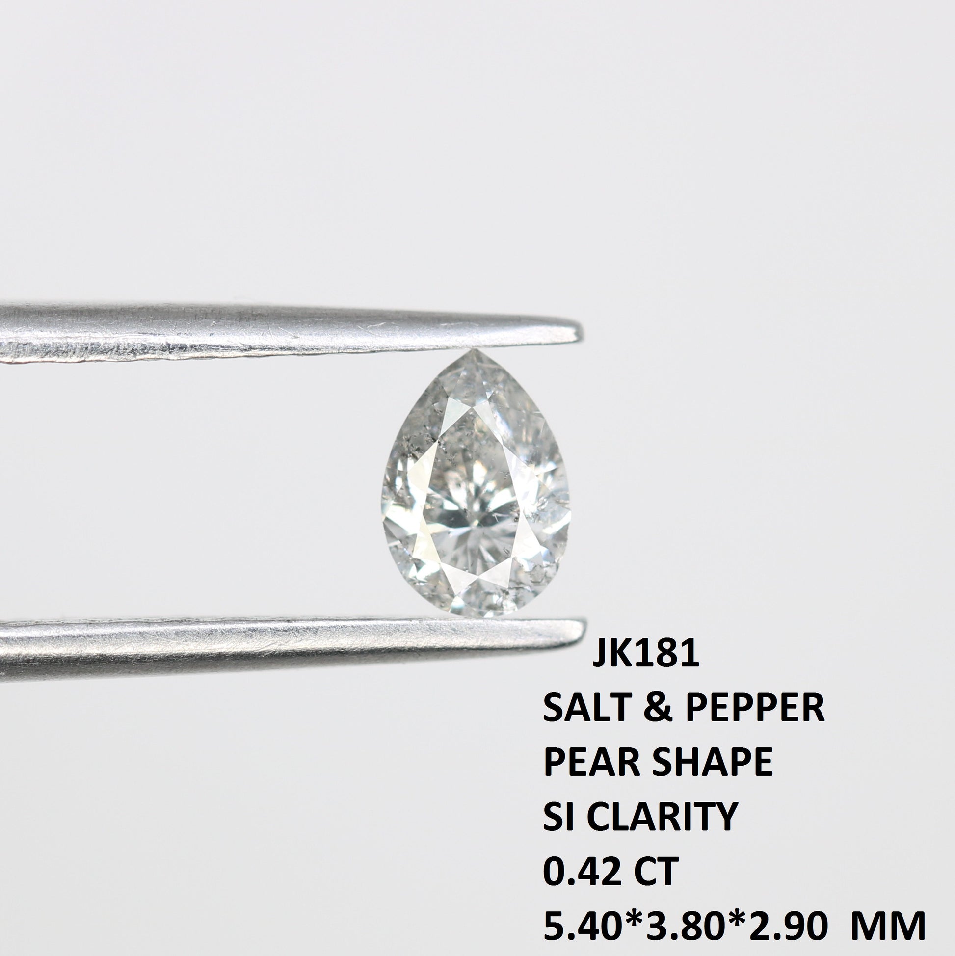 Unique 0.42 CT Pear Cut Salt & Pepper Diamond | Perfect for Engagement Rings - JayKrishna Diamond