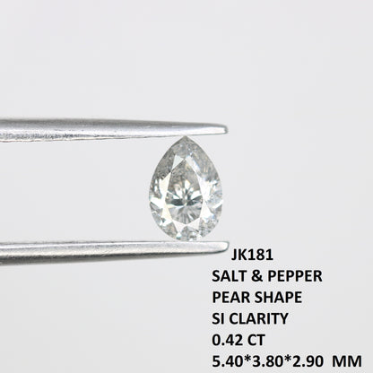 Unique 0.42 CT Pear Cut Salt & Pepper Diamond | Perfect for Engagement Rings - JayKrishna Diamond