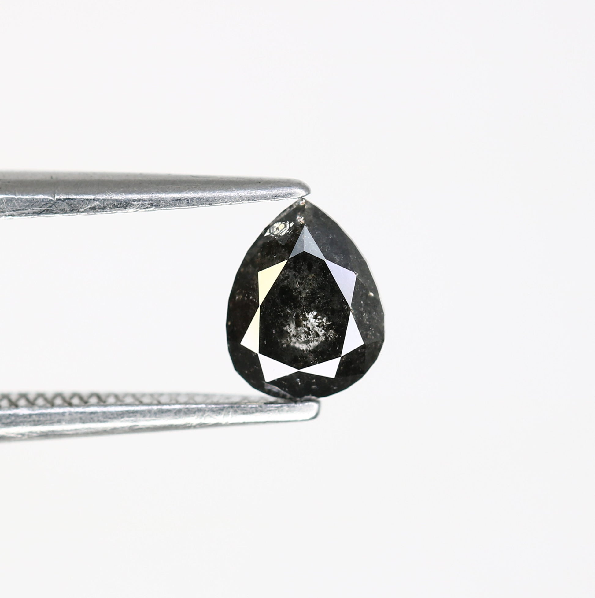 0.65 CT Natural Pear Shape Salt and Pepper Diamond (5.90 MM) for Engagement Ring - Unique Gemstone for Custom Bridal Jewelry - JayKrishna Diamond