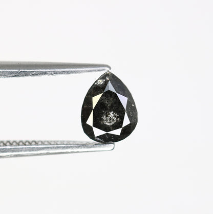 0.65 CT Natural Pear Shape Salt and Pepper Diamond (5.90 MM) for Engagement Ring - Unique Gemstone for Custom Bridal Jewelry - JayKrishna Diamond