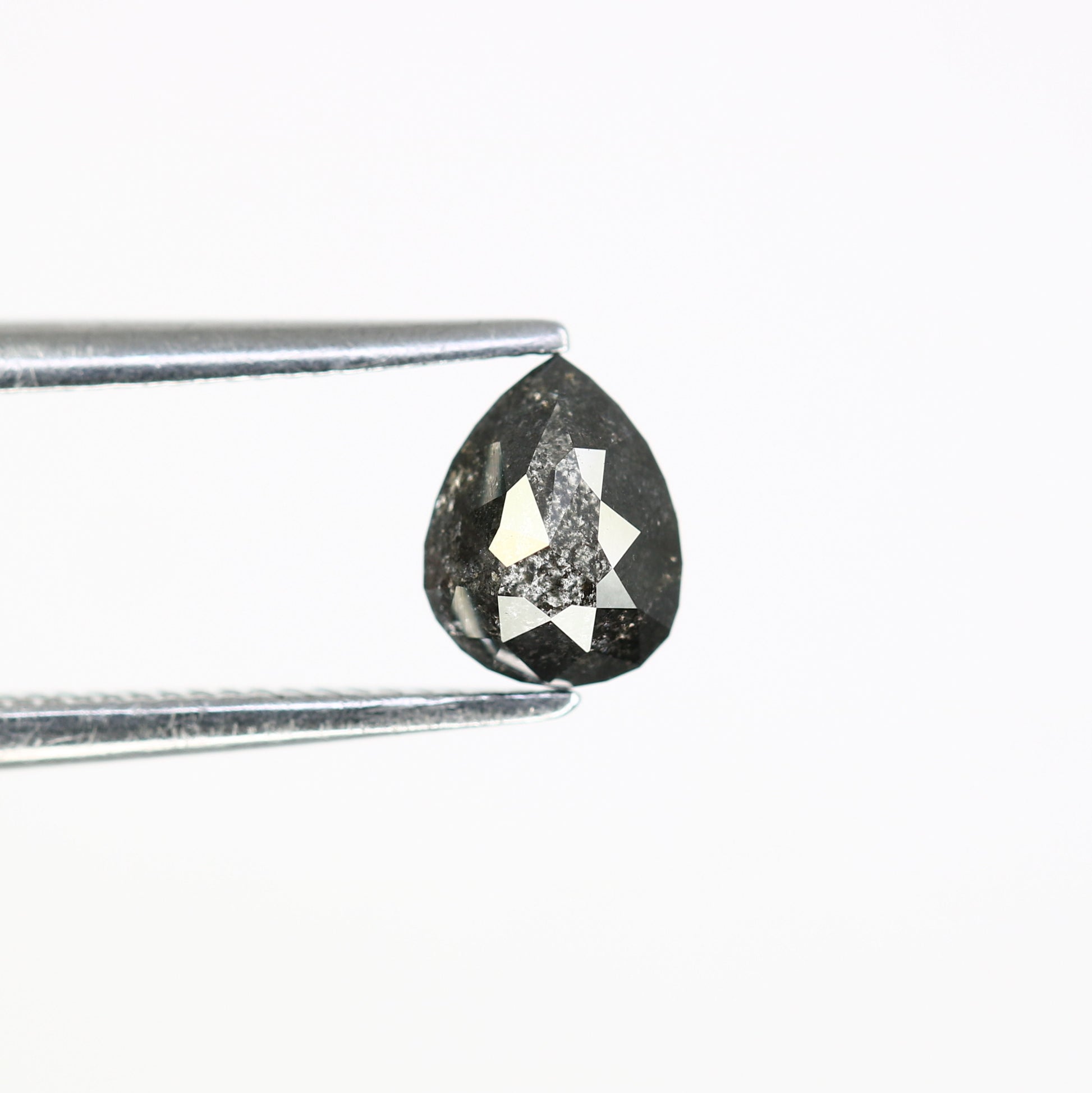 0.65 CT Natural Pear Shape Salt and Pepper Diamond (5.90 MM) for Engagement Ring - Unique Gemstone for Custom Bridal Jewelry - JayKrishna Diamond