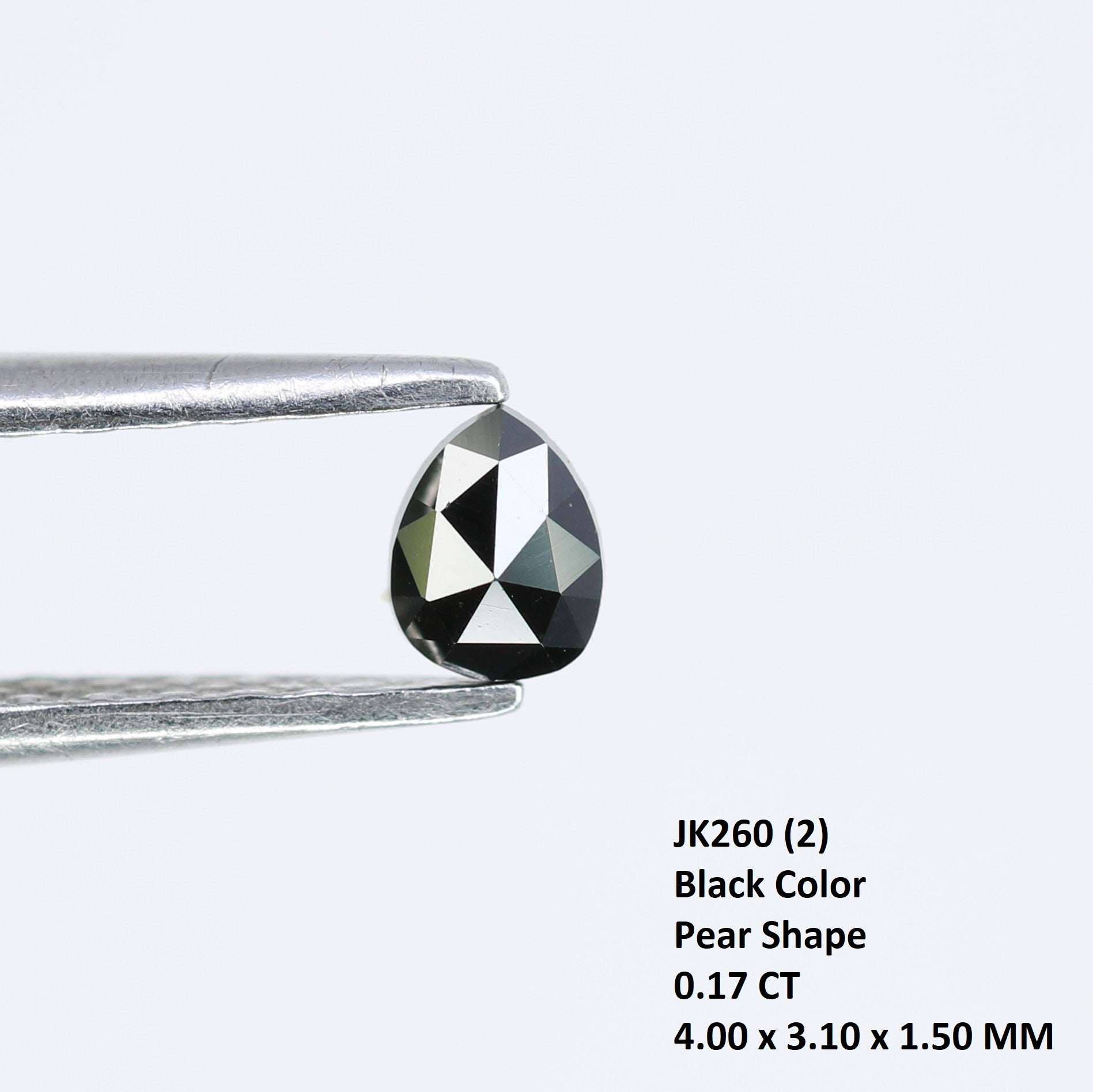 0.17 CT 4.00 MM Natural Black Pear Shape Salt and Pepper Loose Diamond - Perfect for Engagement Rings, Necklaces, and Custom Jewelry - JayKrishna Diamond
