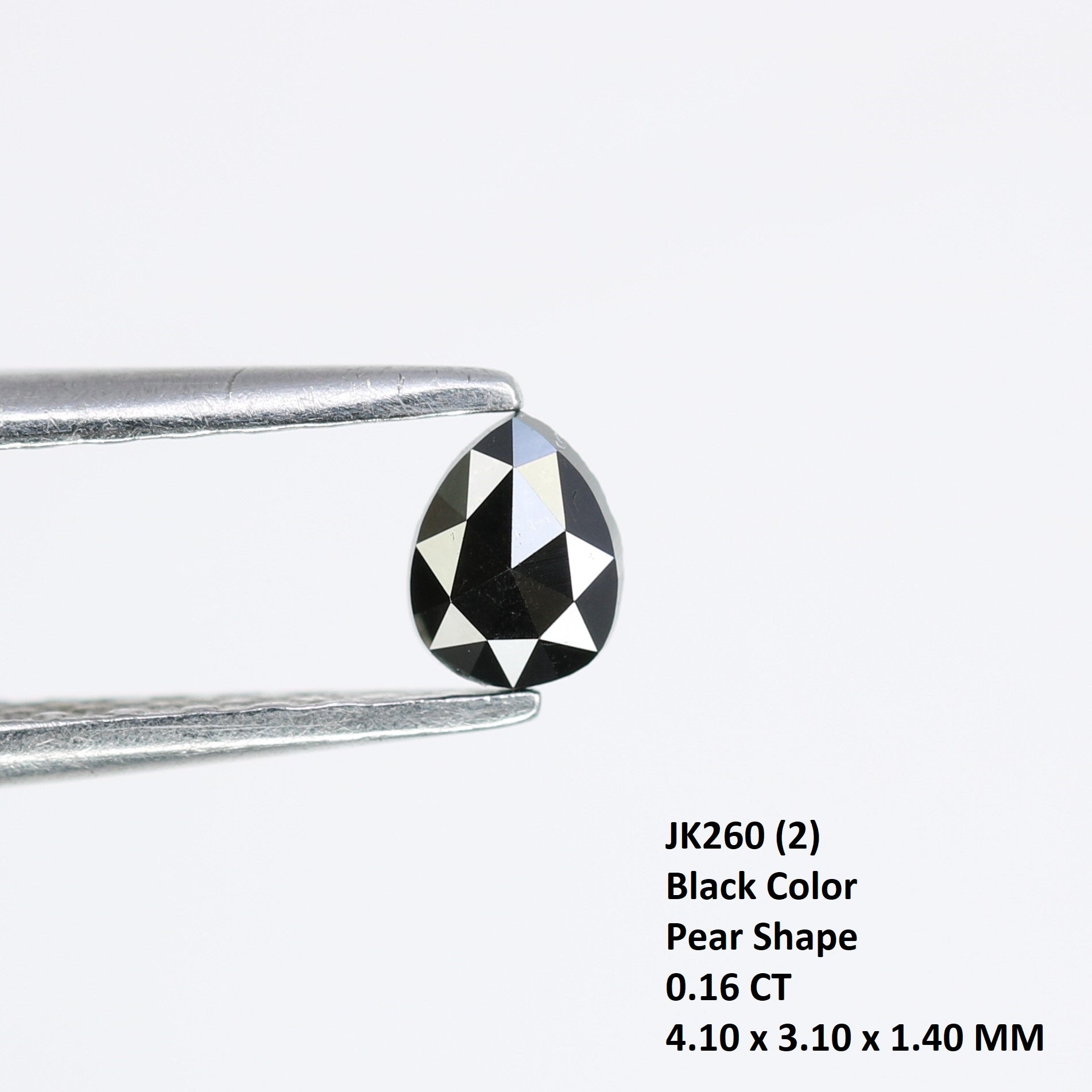 0.16 CT Pear Cut Natural Black Diamond - 4.10 MM Loose Gemstone for Custom Engagement Rings | Trendy Black Diamond Jewelry - JayKrishna Diamond
