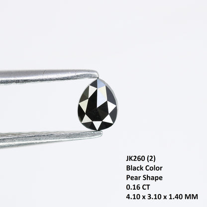 0.16 CT Pear Cut Natural Black Diamond - 4.10 MM Loose Gemstone for Custom Engagement Rings | Trendy Black Diamond Jewelry - JayKrishna Diamond