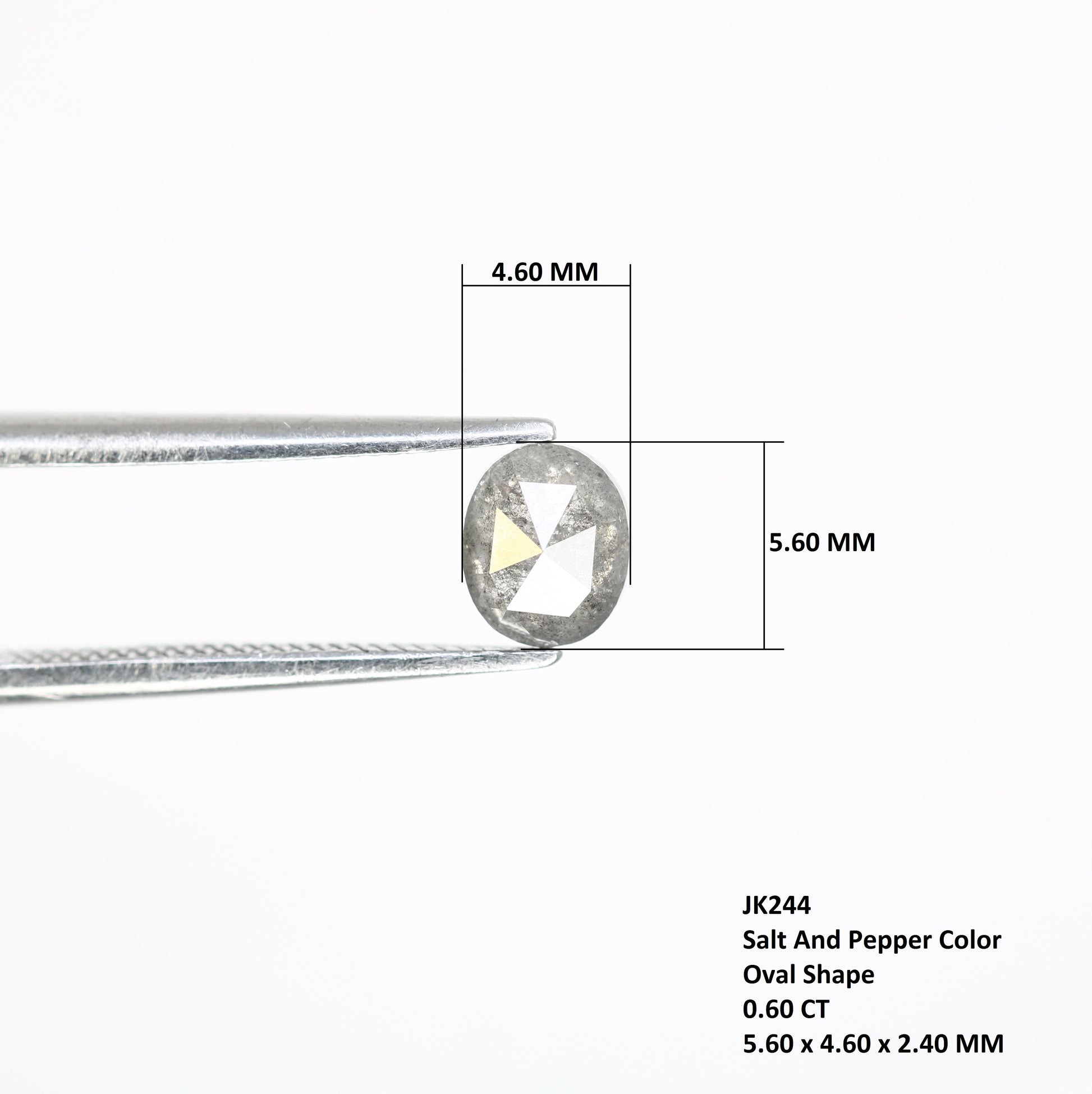 0.60 Carat Oval Salt and Pepper Diamond: Unique Gemstone for Custom Engagement Rings - JayKrishna Diamond