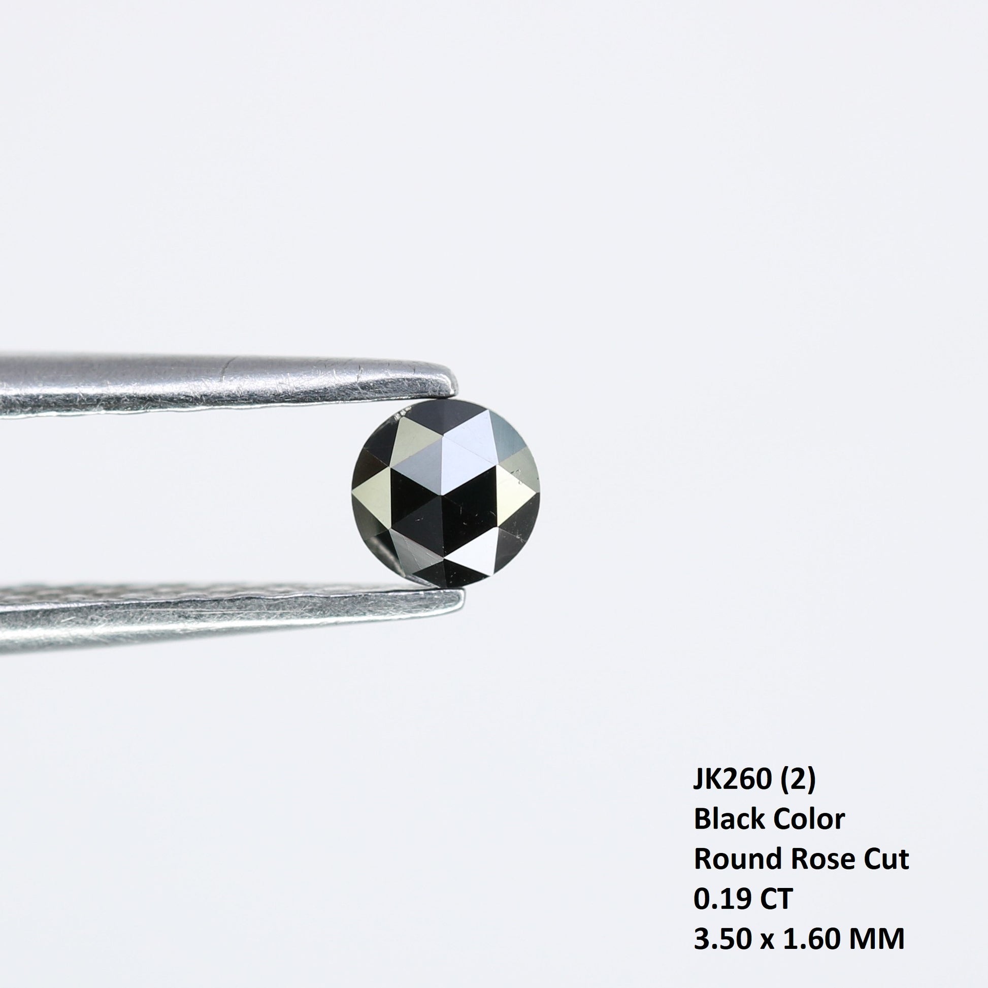 0.19 CT Round Rose Cut Black Diamond – Ideal for Engagement Rings, Necklaces, Earrings & Unique Jewelry Gifts - JayKrishna Diamond