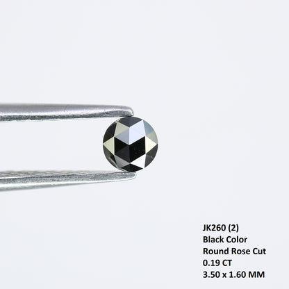 0.19 CT Round Rose Cut Black Diamond – Ideal for Engagement Rings, Necklaces, Earrings & Unique Jewelry Gifts - JayKrishna Diamond