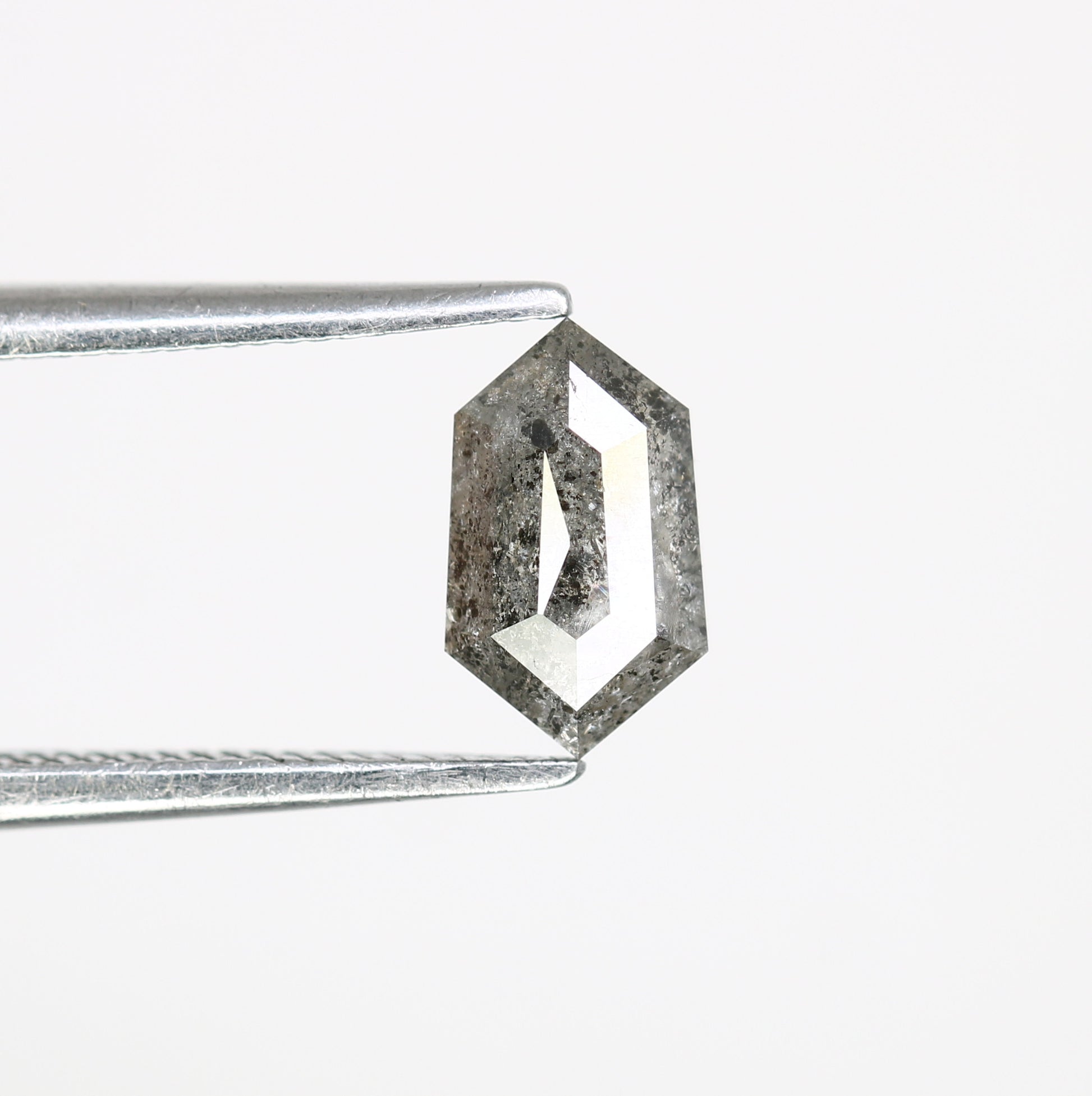 0.73 CT Elongated Hexagon Shape Salt And Pepper Natural Diamond For Engagement Ring - JayKrishna Diamond