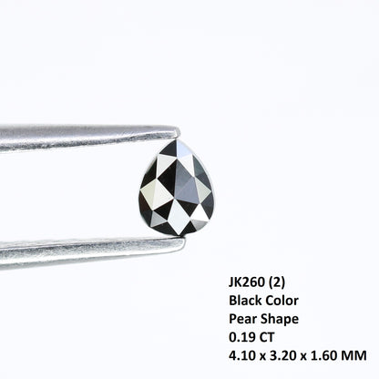0.19 CT Pear Shape Black Loose Diamond - 4.10 MM, Perfect for Engagement Rings, Necklaces, Promise Rings, Earrings, and Anniversary Gifts - JayKrishna Diamond