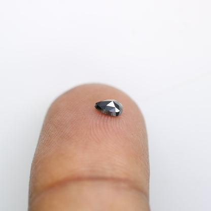0.19 CT Pear Shape Black Loose Diamond - 4.10 MM, Perfect for Engagement Rings, Necklaces, Promise Rings, Earrings, and Anniversary Gifts - JayKrishna Diamond