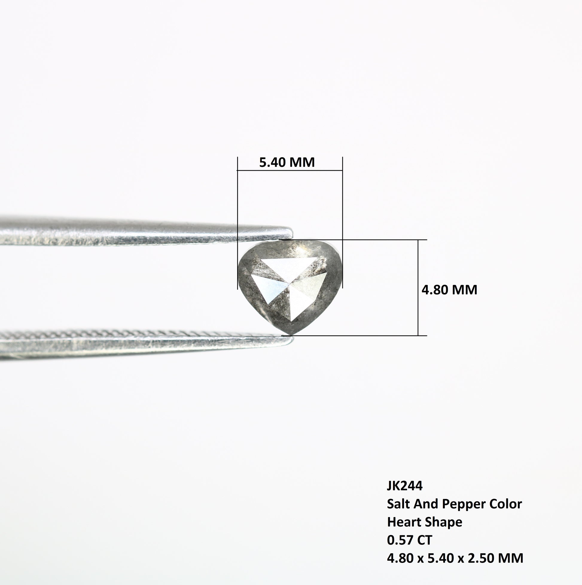 0.57 Carat Heart-Shaped Salt and Pepper Diamond – Enchanting Loose Gem for Celestial Galaxy Rings - JayKrishna Diamond