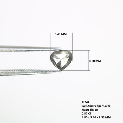 0.57 Carat Heart-Shaped Salt and Pepper Diamond – Enchanting Loose Gem for Celestial Galaxy Rings - JayKrishna Diamond