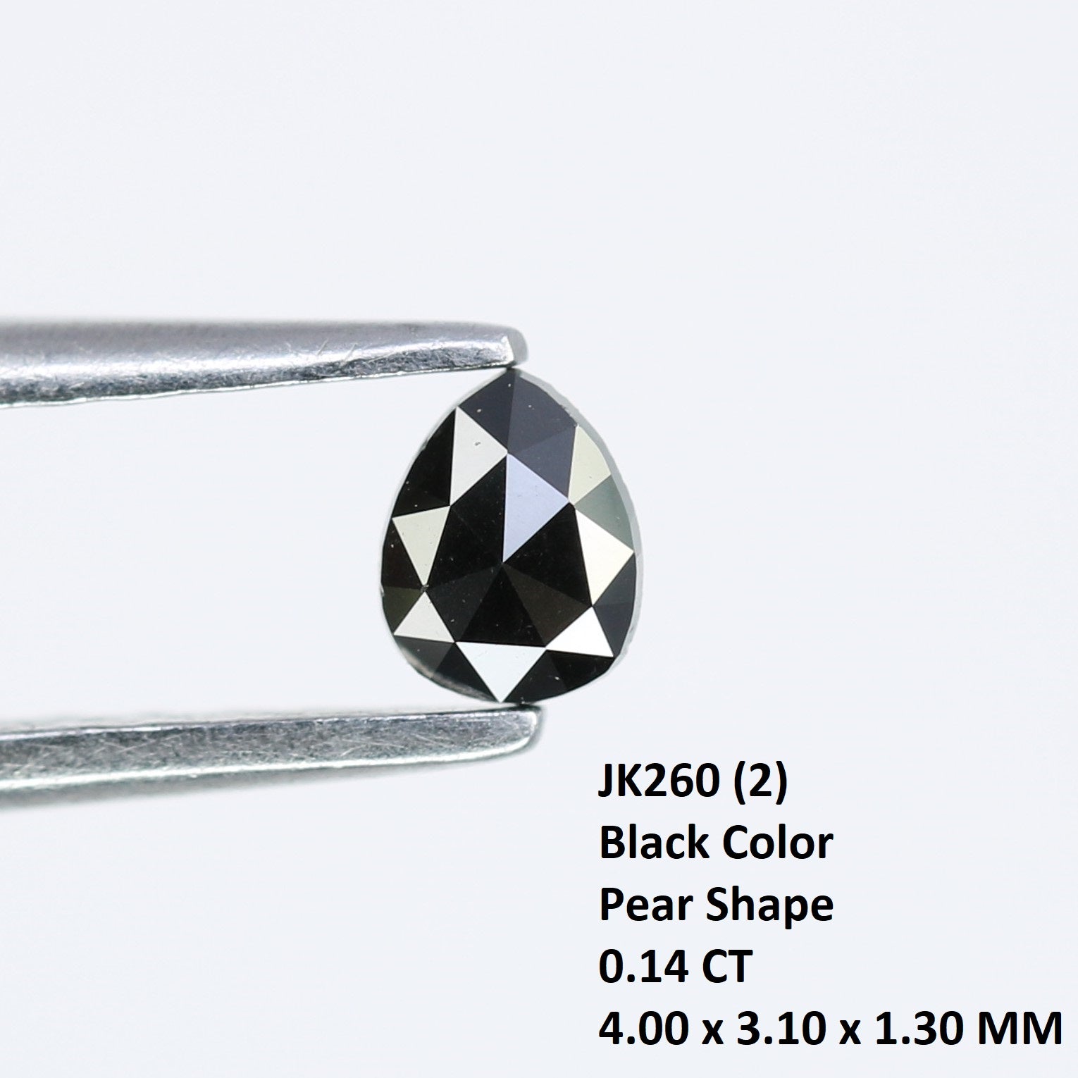 0.14 CT 4.00 x 3.10 MM Loose Pear Shape Black Salt and Pepper Diamond for Engagement Rings, Necklaces and Stylish Bracelets - JayKrishna Diamond