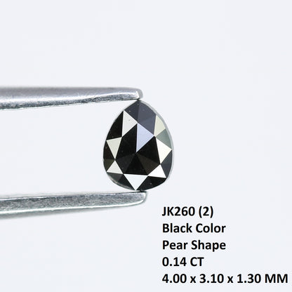 0.14 CT 4.00 x 3.10 MM Loose Pear Shape Black Salt and Pepper Diamond for Engagement Rings, Necklaces and Stylish Bracelets - JayKrishna Diamond
