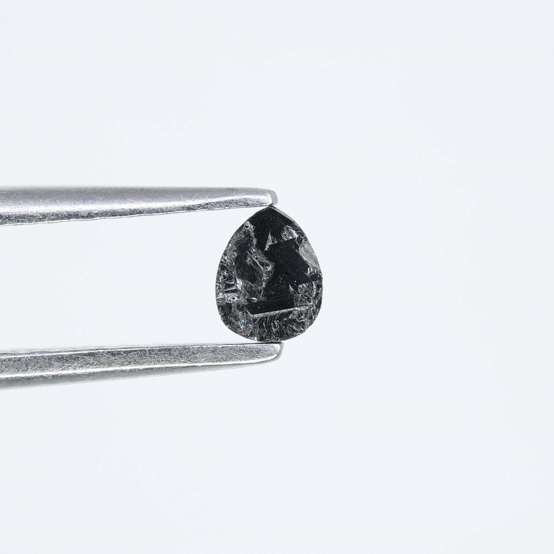 0.14 CT 4.00 x 3.10 MM Loose Pear Shape Black Salt and Pepper Diamond for Engagement Rings, Necklaces and Stylish Bracelets - JayKrishna Diamond