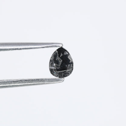 0.14 CT 4.00 x 3.10 MM Loose Pear Shape Black Salt and Pepper Diamond for Engagement Rings, Necklaces and Stylish Bracelets - JayKrishna Diamond