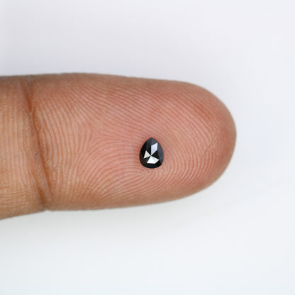 0.14 CT 4.00 x 3.10 MM Loose Pear Shape Black Salt and Pepper Diamond for Engagement Rings, Necklaces and Stylish Bracelets - JayKrishna Diamond