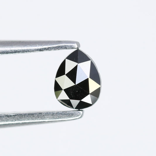 0.14 CT 4.00 x 3.20 MM Loose Pear Shape Black Salt and Pepper Diamond for Engagement Rings, Custom Jewelry and Chic Bracelets - JayKrishna Diamond