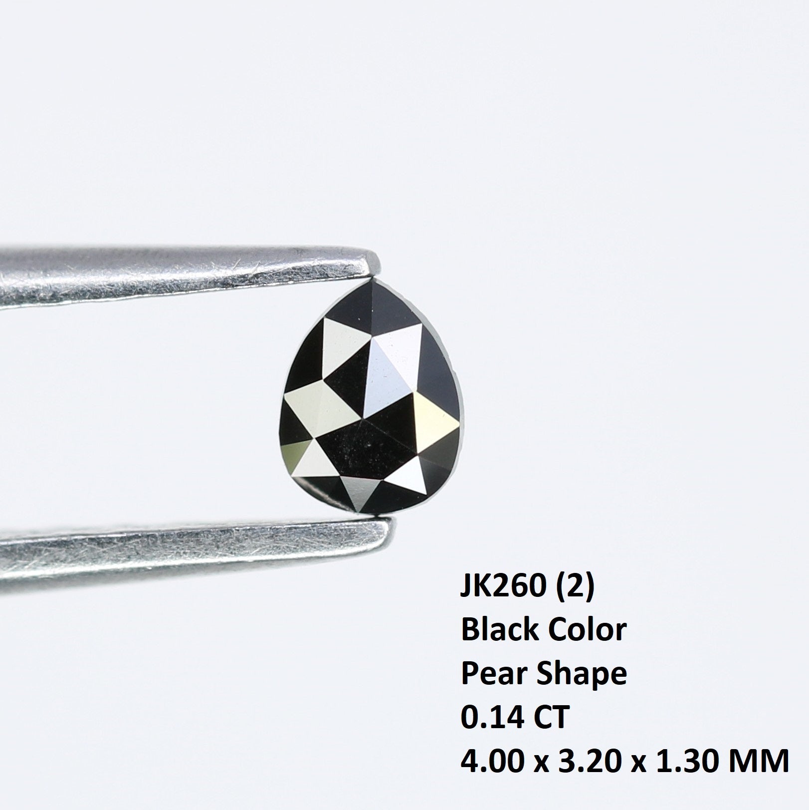 0.14 CT 4.00 x 3.20 MM Loose Pear Shape Black Salt and Pepper Diamond for Engagement Rings, Custom Jewelry and Chic Bracelets - JayKrishna Diamond