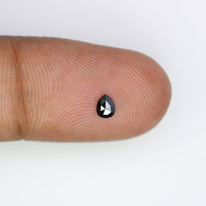 0.14 CT 4.00 x 3.20 MM Loose Pear Shape Black Salt and Pepper Diamond for Engagement Rings, Custom Jewelry and Chic Bracelets - JayKrishna Diamond