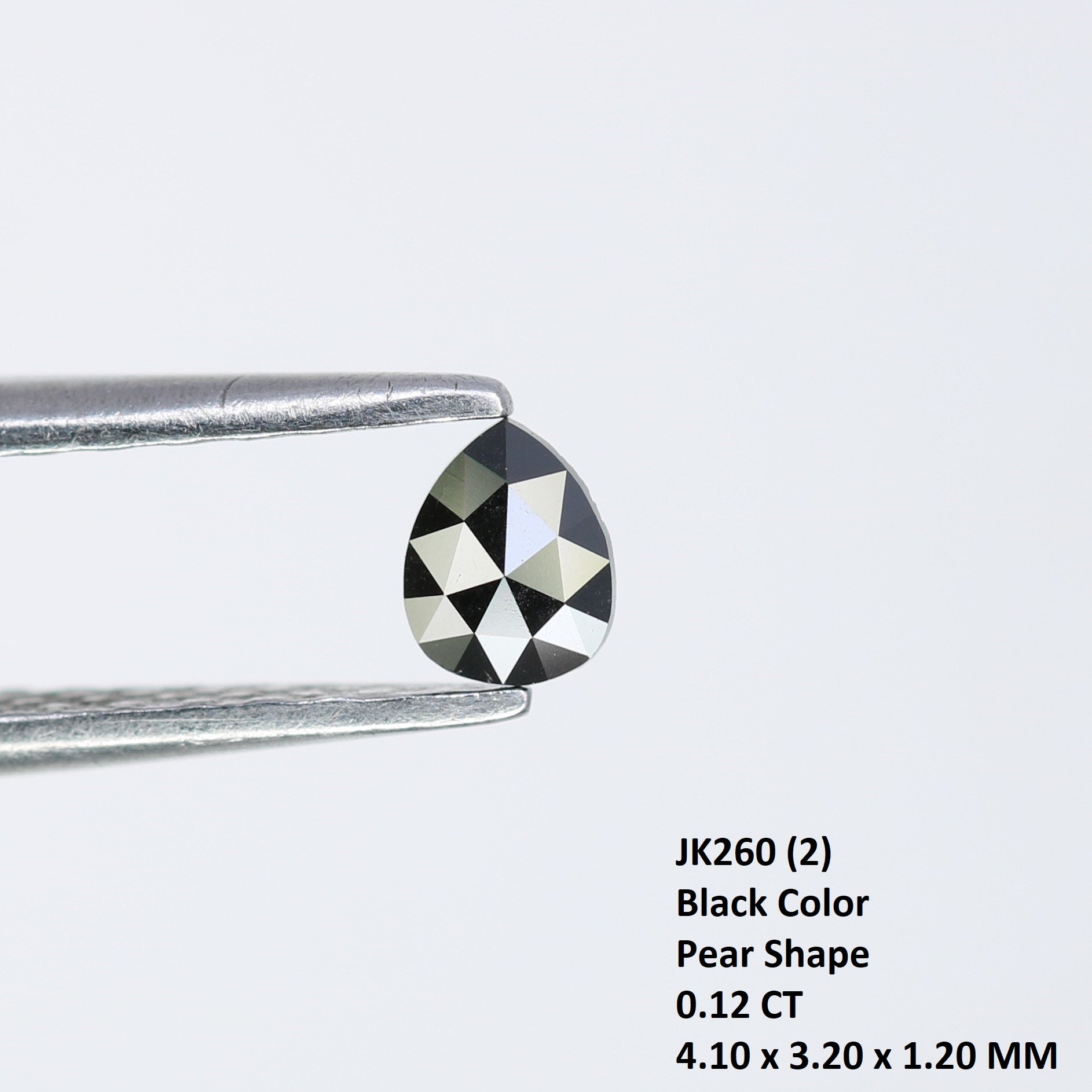 0.12 CT Black Pear Shape Loose Natural Salt and Pepper Diamond for Engagement Rings, Custom Jewelry and Stylish Bracelets - JayKrishna Diamond