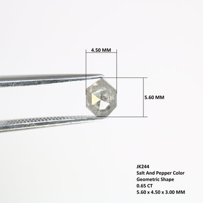 0.65 Carat Natural Salt and Pepper Geometric Shape Diamond (5.60 MM) for Wedding Ring - Unique Gemstone for Custom Bridal Jewelry - JayKrishna Diamond