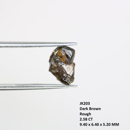 2.58 CT Rough Raw Uncut Dark Brown Diamond For Engagement Ring - JayKrishna Diamond
