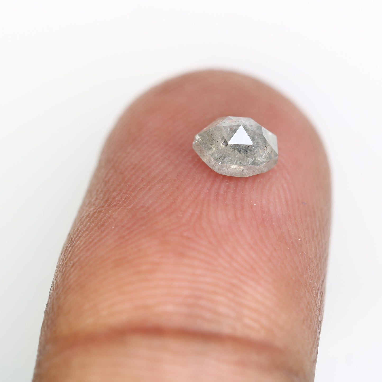 0.65 Carat Natural Salt and Pepper Geometric Shape Diamond (5.60 MM) for Wedding Ring - Unique Gemstone for Custom Bridal Jewelry - JayKrishna Diamond
