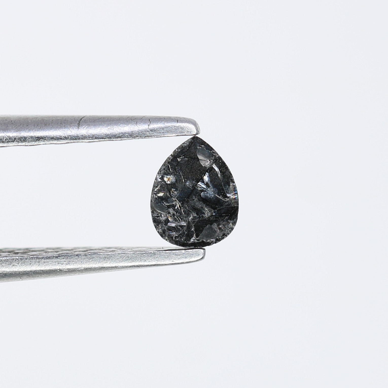 0.14 CT Natural Black Pear Shape Salt and Pepper Diamond for Engagement Rings, Custom Jewelry, and Stylish Bracelets - JayKrishna Diamond