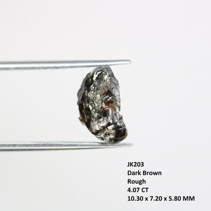 4.07 CT Dark Brown Rough Raw Irregular Cut Diamond For Engagement Ring - JayKrishna Diamond