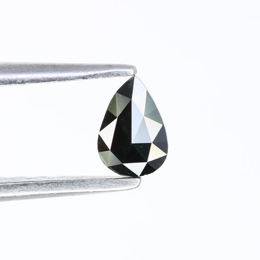 0.17 CT 5.00 MM Loose Natural Black Pear Cut Salt and Pepper Diamond - Perfect for Engagement Rings, Necklaces, Earrings, and Custom Jewelry - JayKrishna Diamond