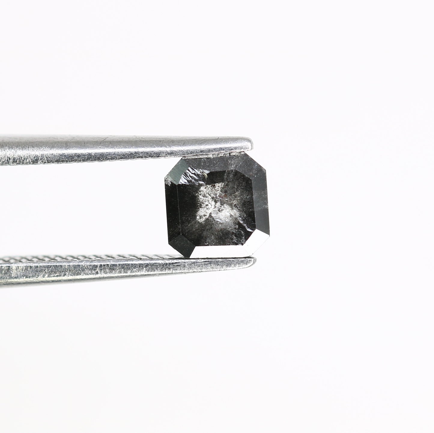 0.68 Carat Asscher Shape Natural Salt and Pepper Diamond (4.80 MM) for Galaxy Ring - Unique Gemstone for Celestial-Inspired Jewelry Designs - JayKrishna Diamond