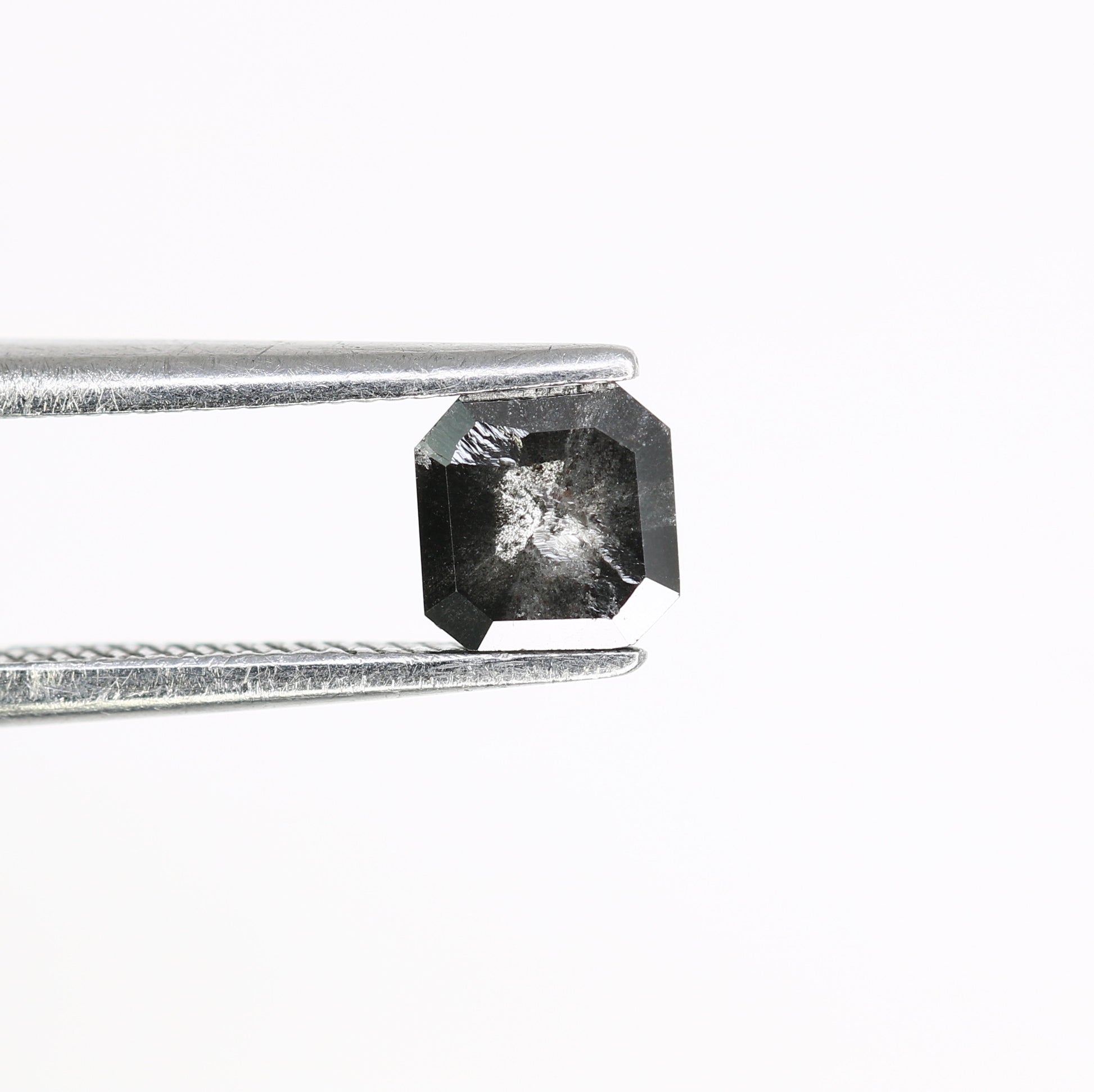 0.68 Carat Asscher Shape Natural Salt and Pepper Diamond (4.80 MM) for Galaxy Ring - Unique Gemstone for Celestial-Inspired Jewelry Designs - JayKrishna Diamond