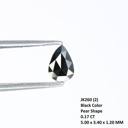0.17 CT 5.00 MM Loose Natural Black Pear Cut Salt and Pepper Diamond - Perfect for Engagement Rings, Necklaces, Earrings, and Custom Jewelry - JayKrishna Diamond