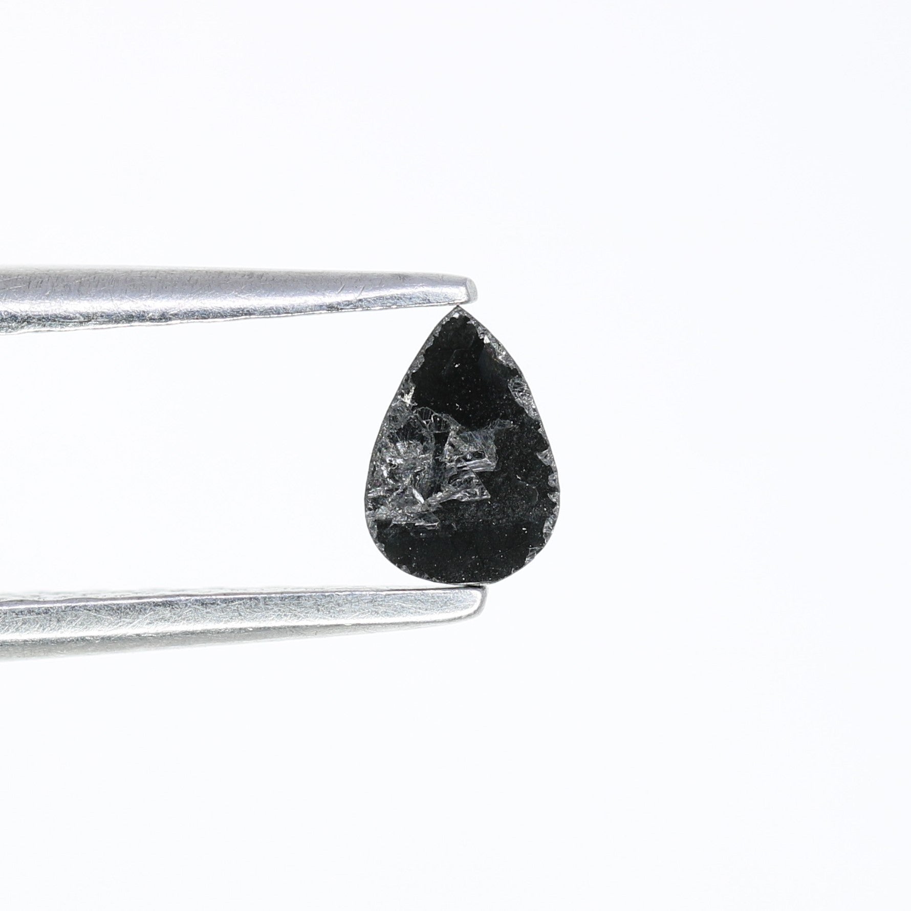 0.17 CT 5.00 MM Loose Natural Black Pear Cut Salt and Pepper Diamond - Perfect for Engagement Rings, Necklaces, Earrings, and Custom Jewelry - JayKrishna Diamond