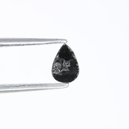 0.17 CT 5.00 MM Loose Natural Black Pear Cut Salt and Pepper Diamond - Perfect for Engagement Rings, Necklaces, Earrings, and Custom Jewelry - JayKrishna Diamond
