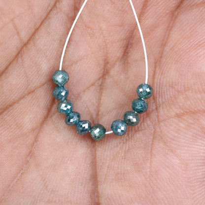 2.67 Carat Loose Round Beads Diamond Polished Blue Color Diamonds - JayKrishna Diamond