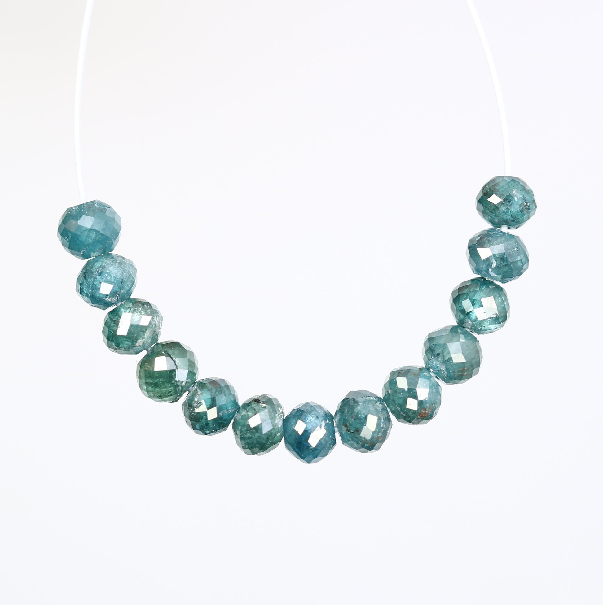 3.25 Carat Blue Color Loose Natural Polished Diamond Beads For Diamond Earring - JayKrishna Diamond